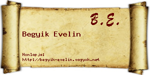 Begyik Evelin névjegykártya